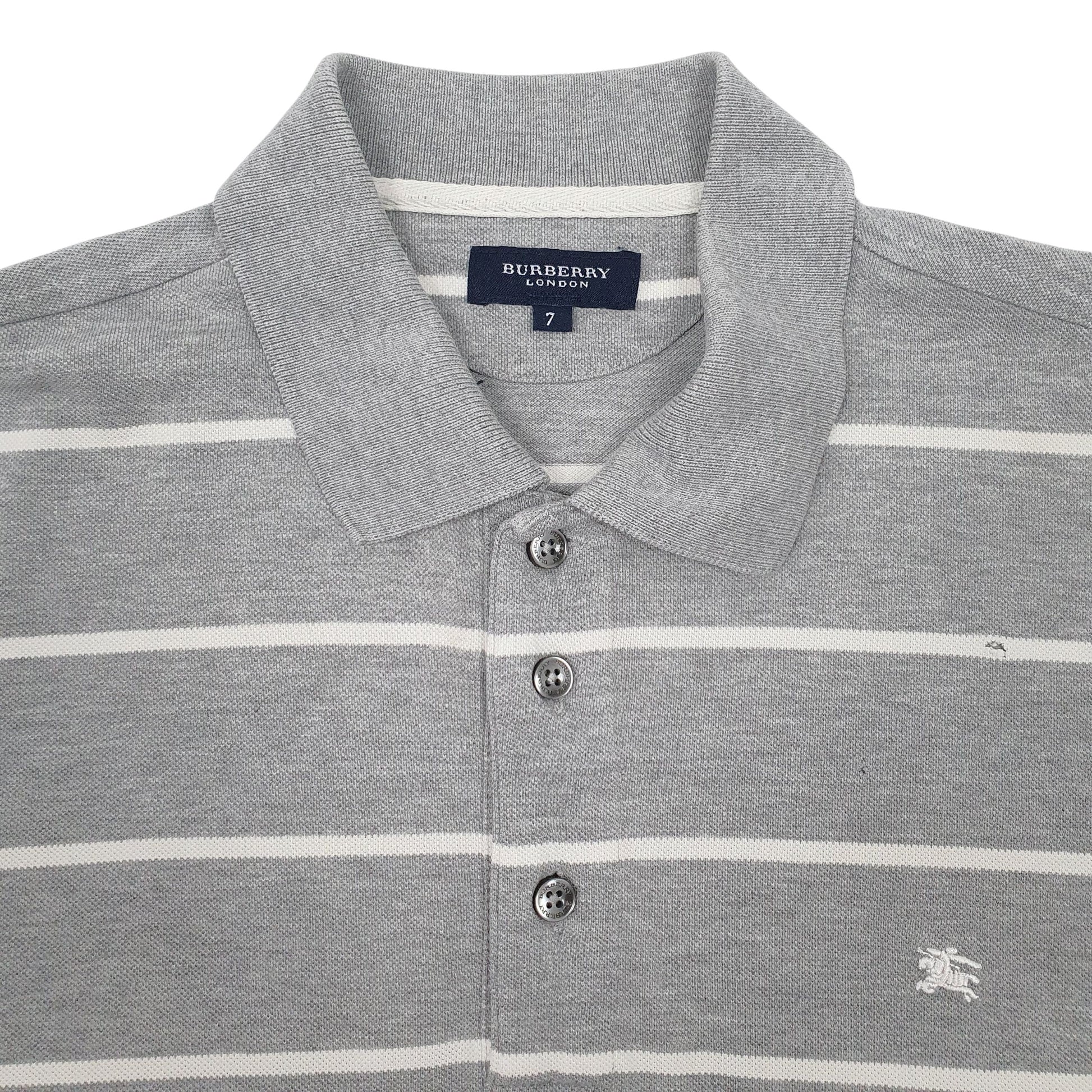 Mens Grey Burberry   Polo Shirt