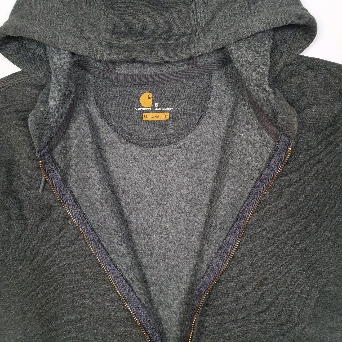 Mens Grey Carhartt Hoodie Full Zip Jumper