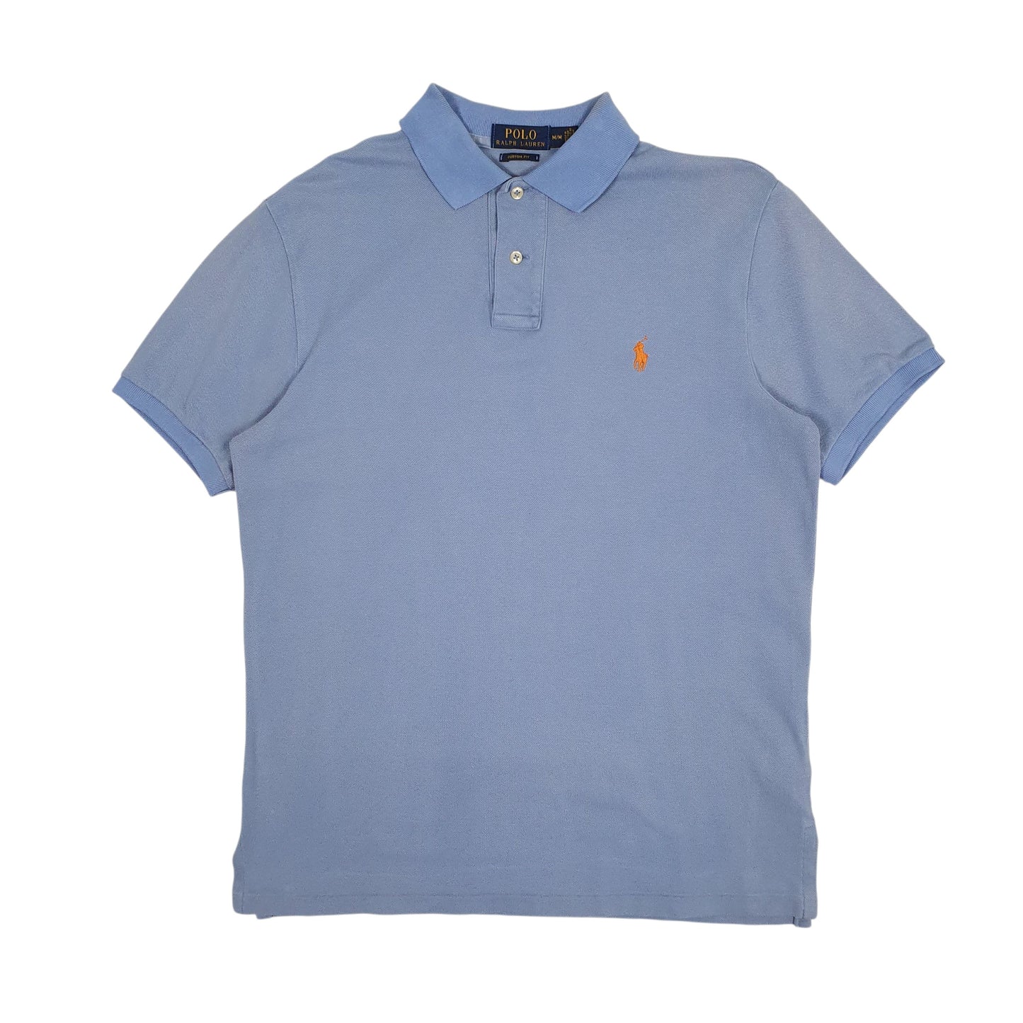 Mens Blue Polo Ralph Lauren Custom Fit Short Sleeve Polo Shirt