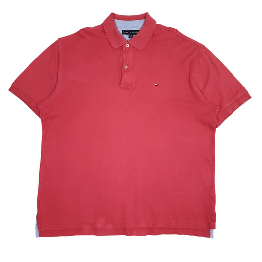 Mens Red Tommy Hilfiger  Short Sleeve Polo Shirt