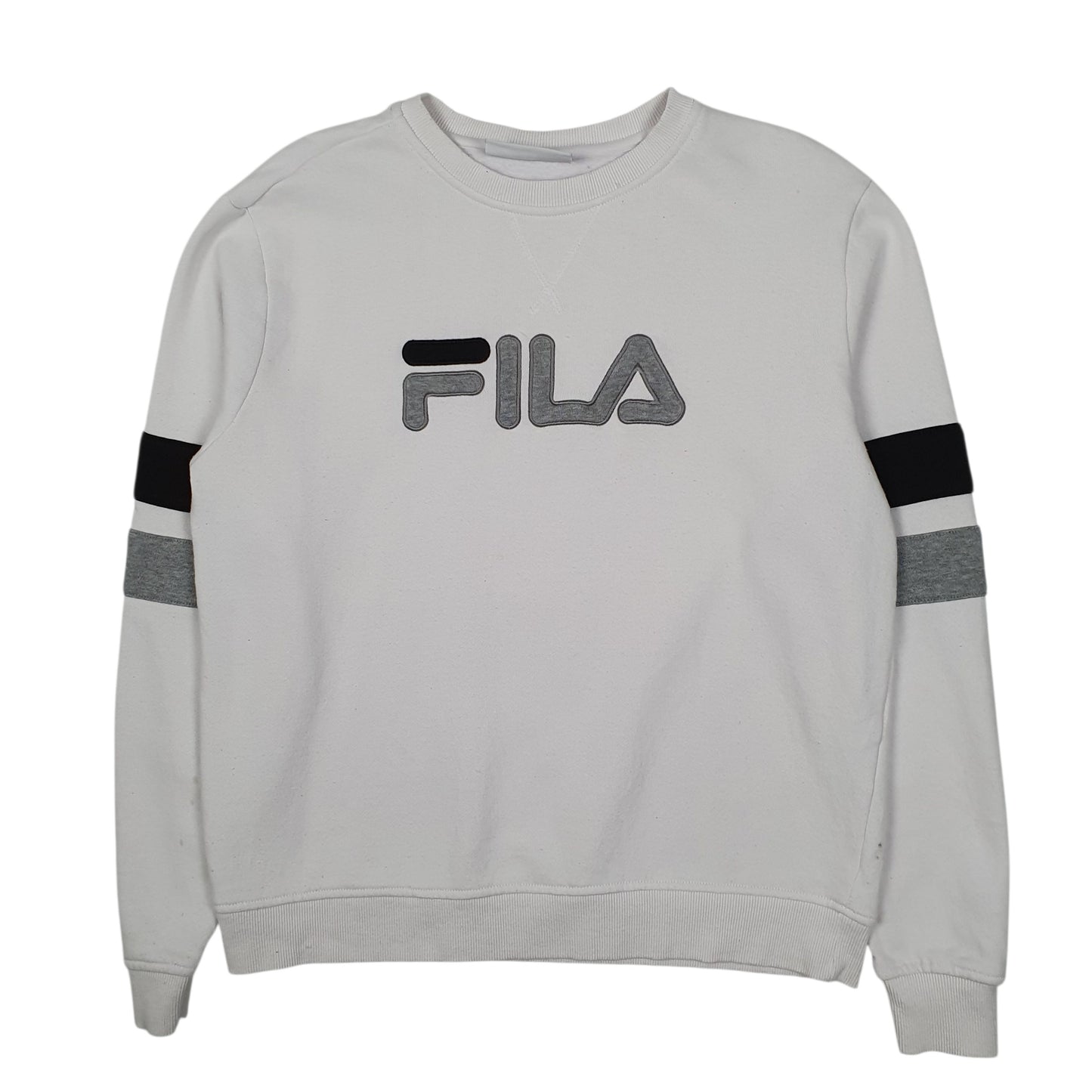Womens White Fila  Crewneck Jumper