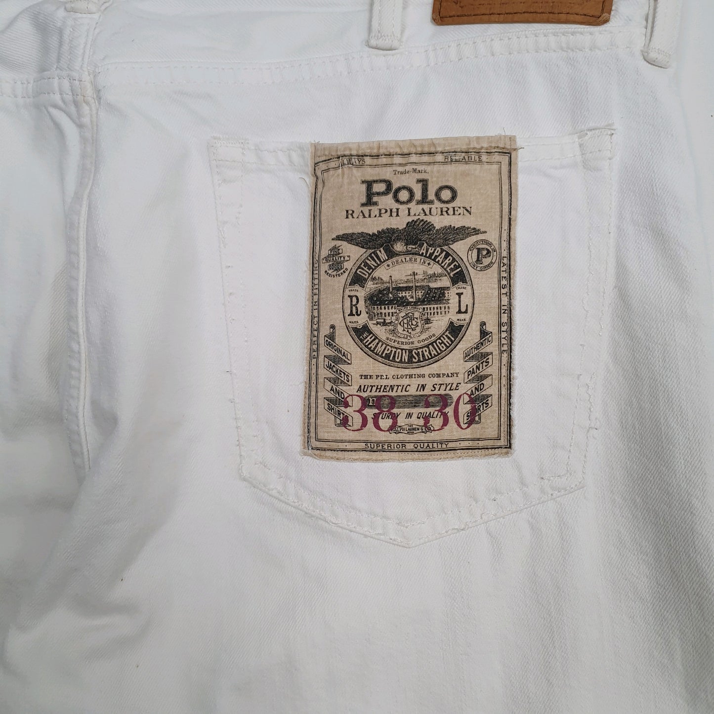 Mens White Polo Ralph Lauren Selvedge  Jeans
