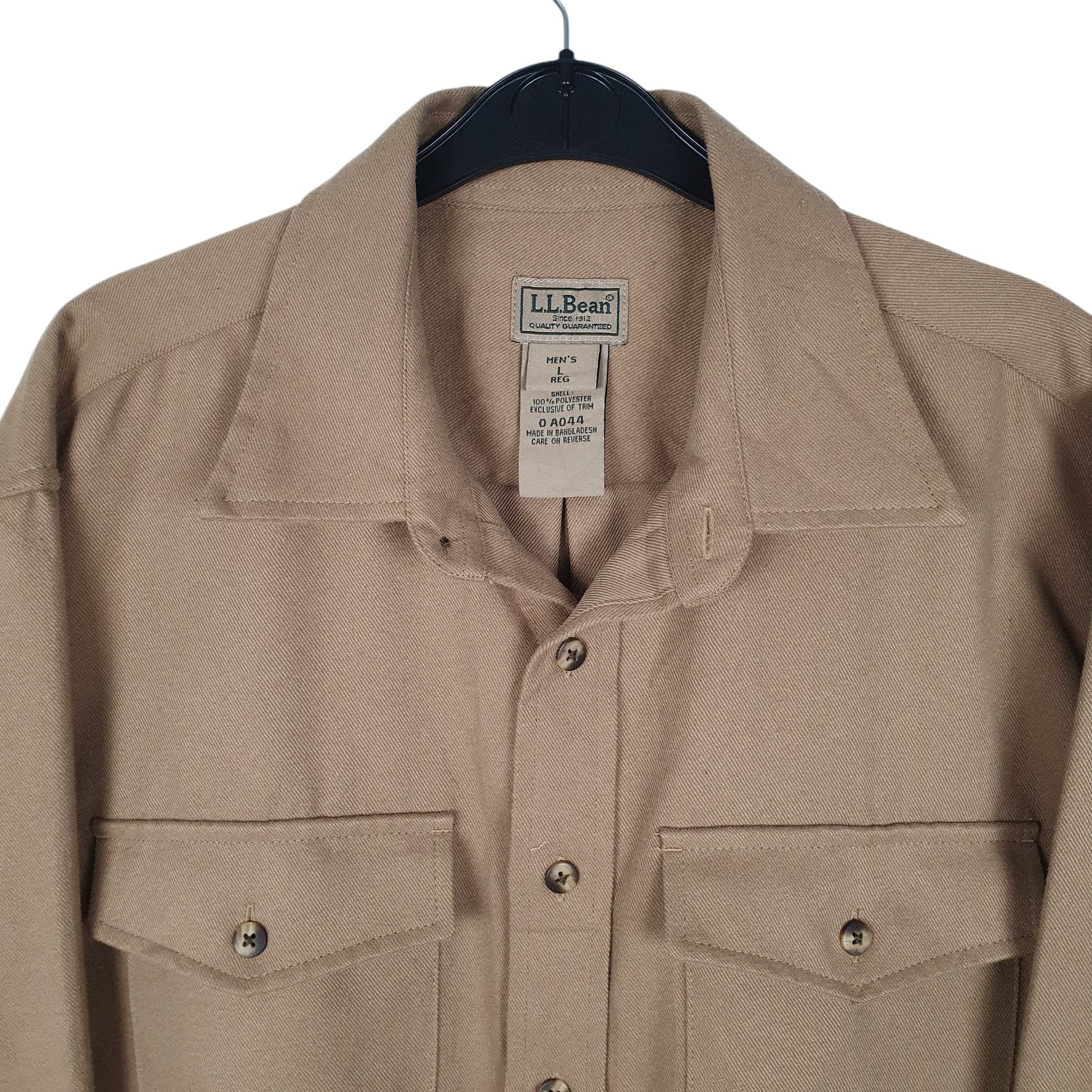 Mens Beige L.L.Bean Thick  Shirt