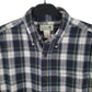 Mens Navy L.L.Bean Thick Flannel Plaid  Shirt