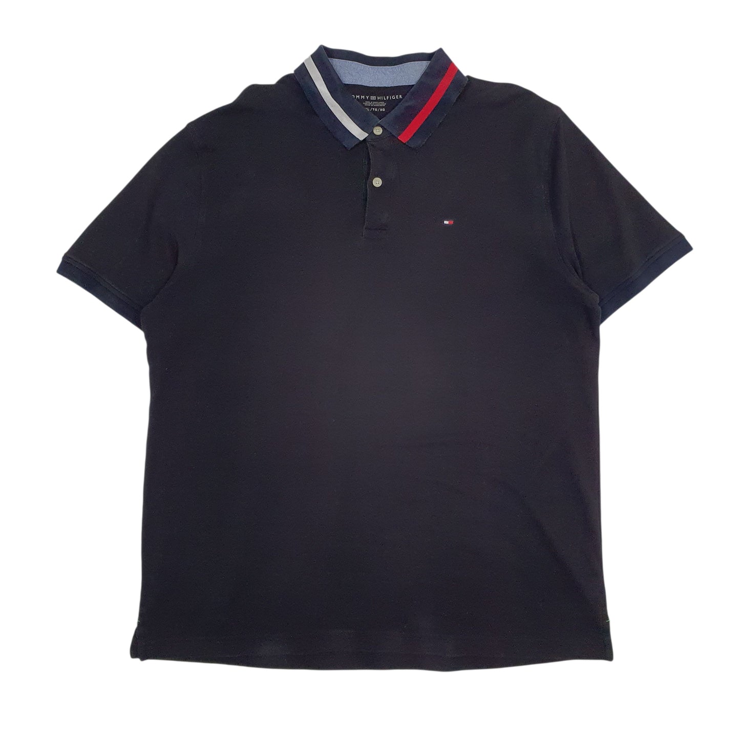 Mens Black Tommy Hilfiger  Short Sleeve Polo Shirt