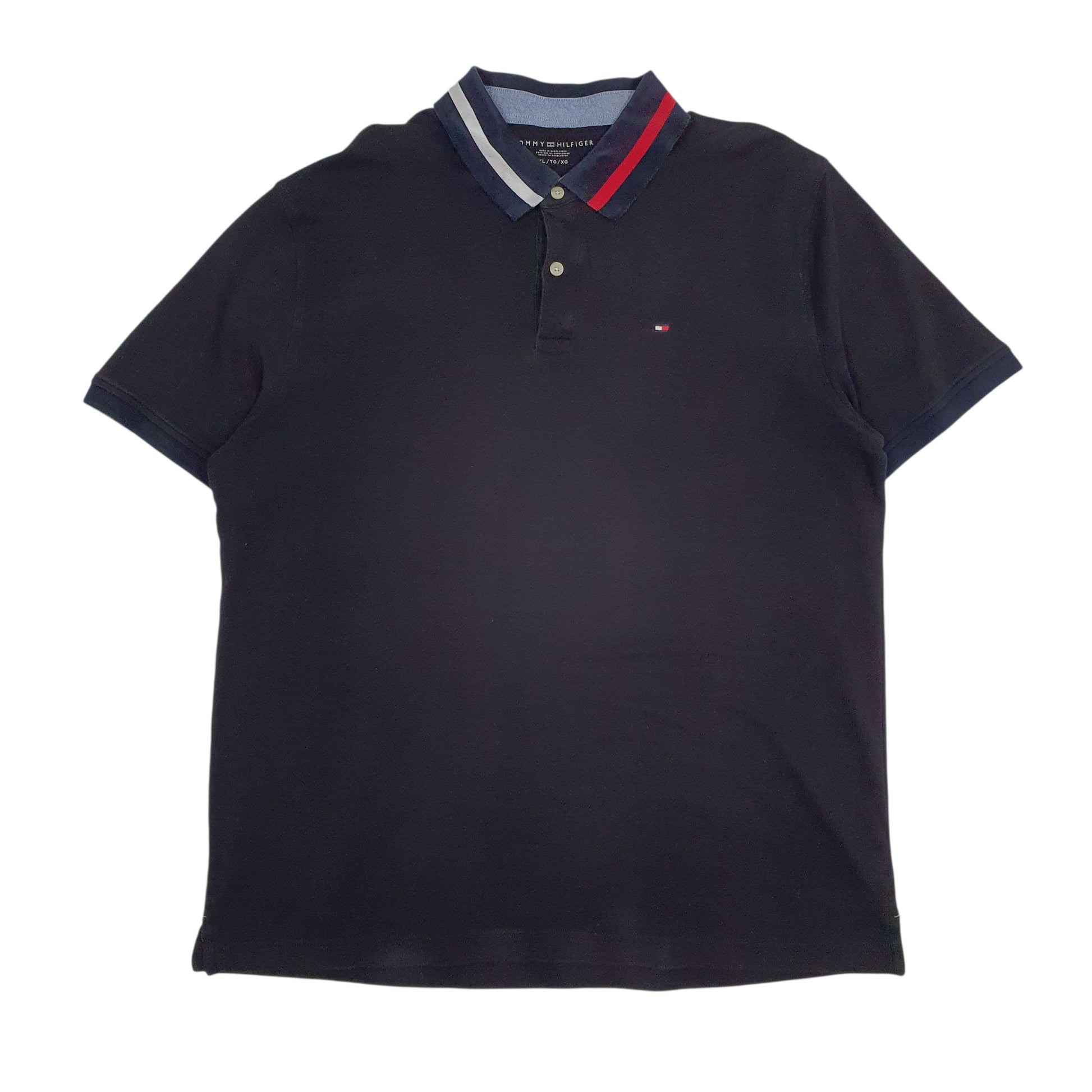 Mens Black Tommy Hilfiger  Short Sleeve Polo Shirt
