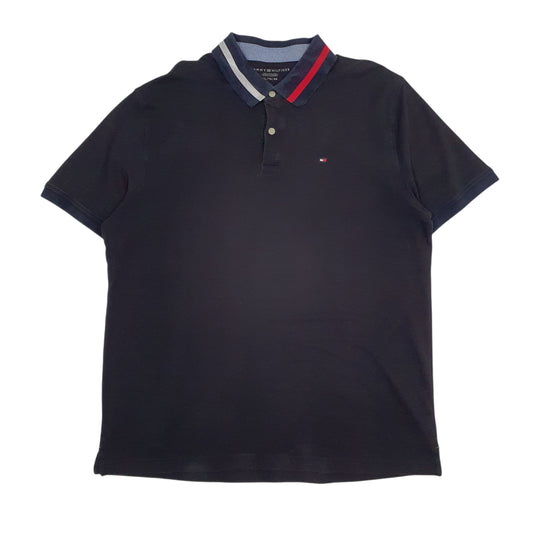 Mens Black Tommy Hilfiger  Short Sleeve Polo Shirt