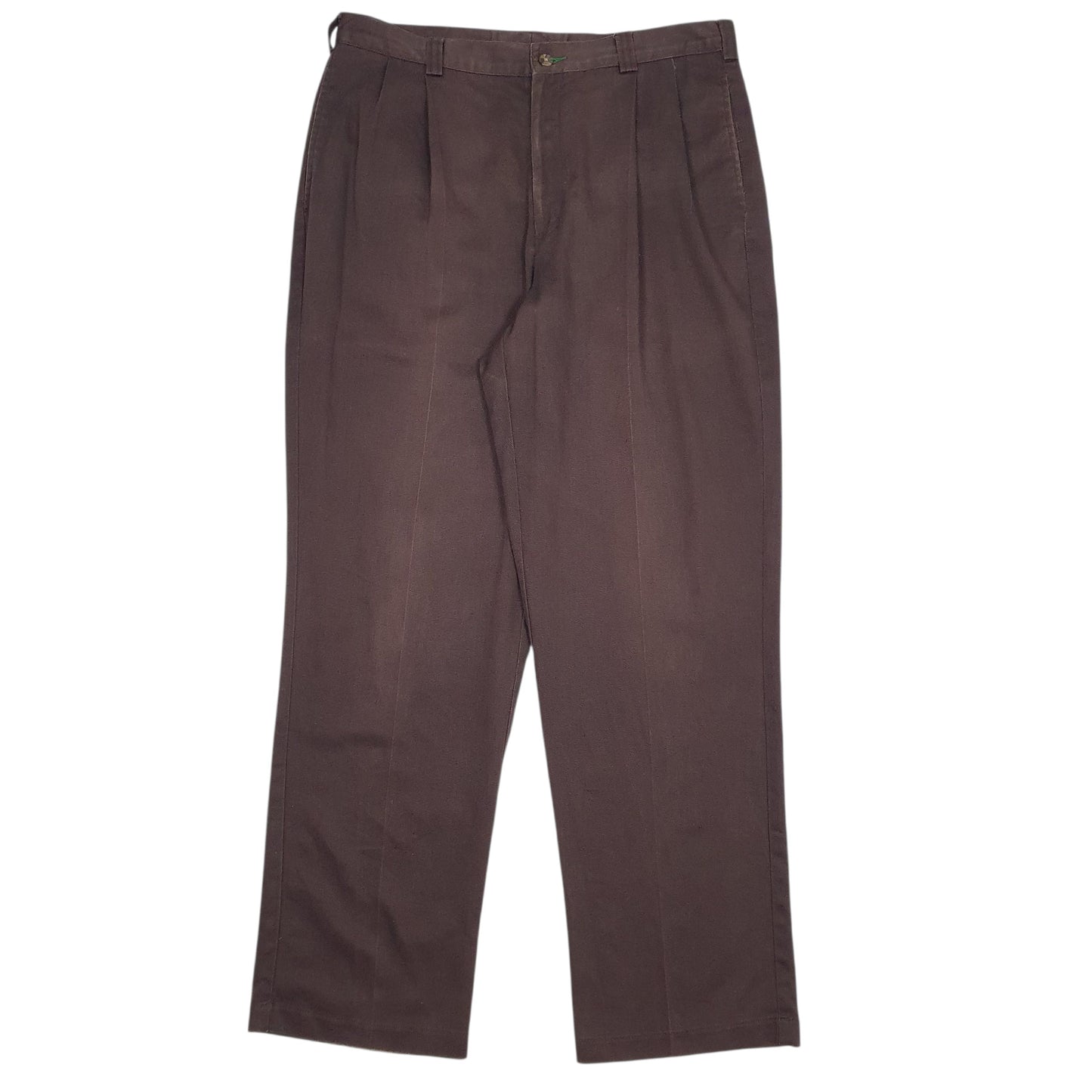 Mens Burgundy Tommy Hilfiger Pleated Chino Trousers