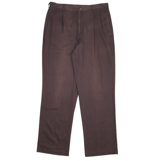 Mens Burgundy Tommy Hilfiger Pleated Chino Trousers
