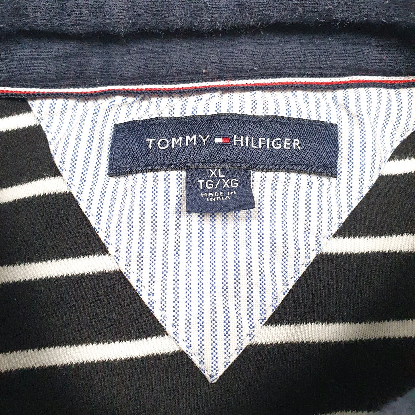 Mens Black Tommy Hilfiger  Hoodie Polo Shirt