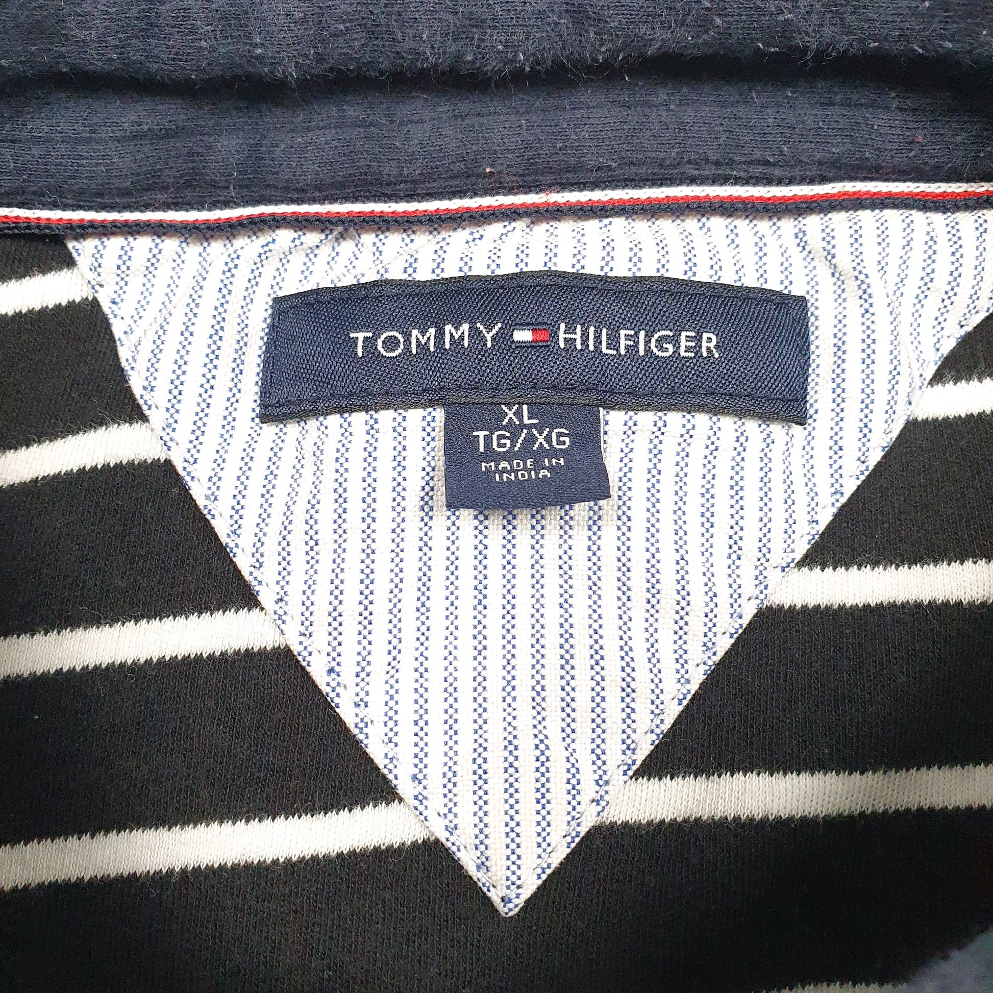 Mens Black Tommy Hilfiger  Hoodie Polo Shirt