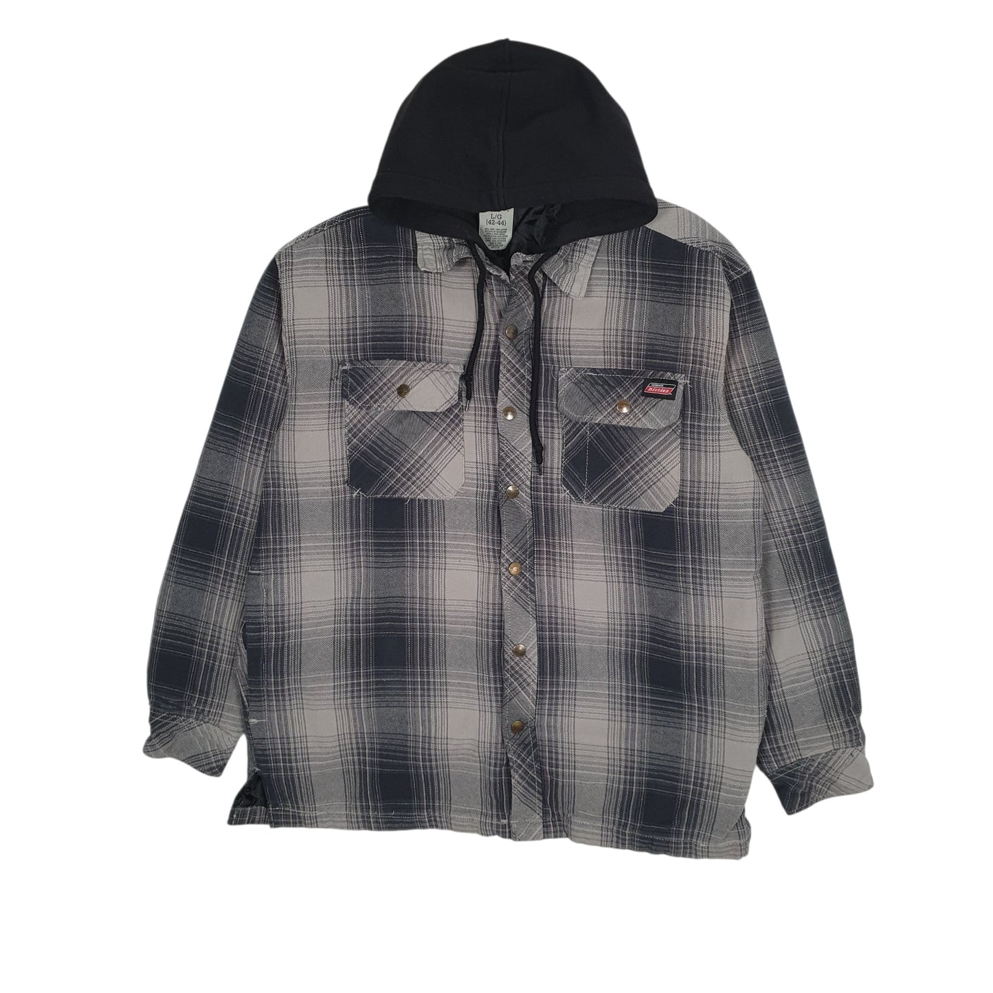Mens Grey Dickies Chore Hoodie Plaid  Coat