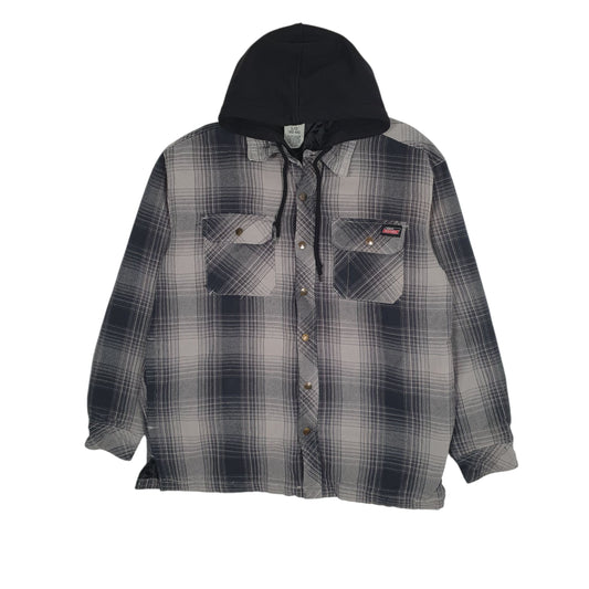 Mens Grey Dickies Chore Hoodie Plaid  Coat