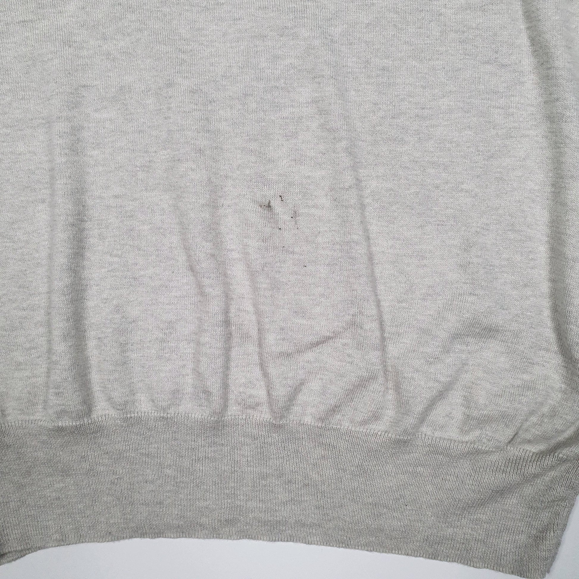Mens Grey Polo Ralph Lauren Lightweight V Neck Jumper