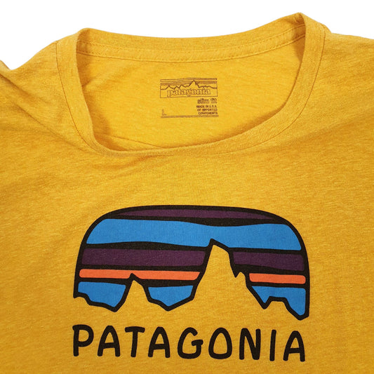 Mens Orange Patagonia Spellout  T Shirt