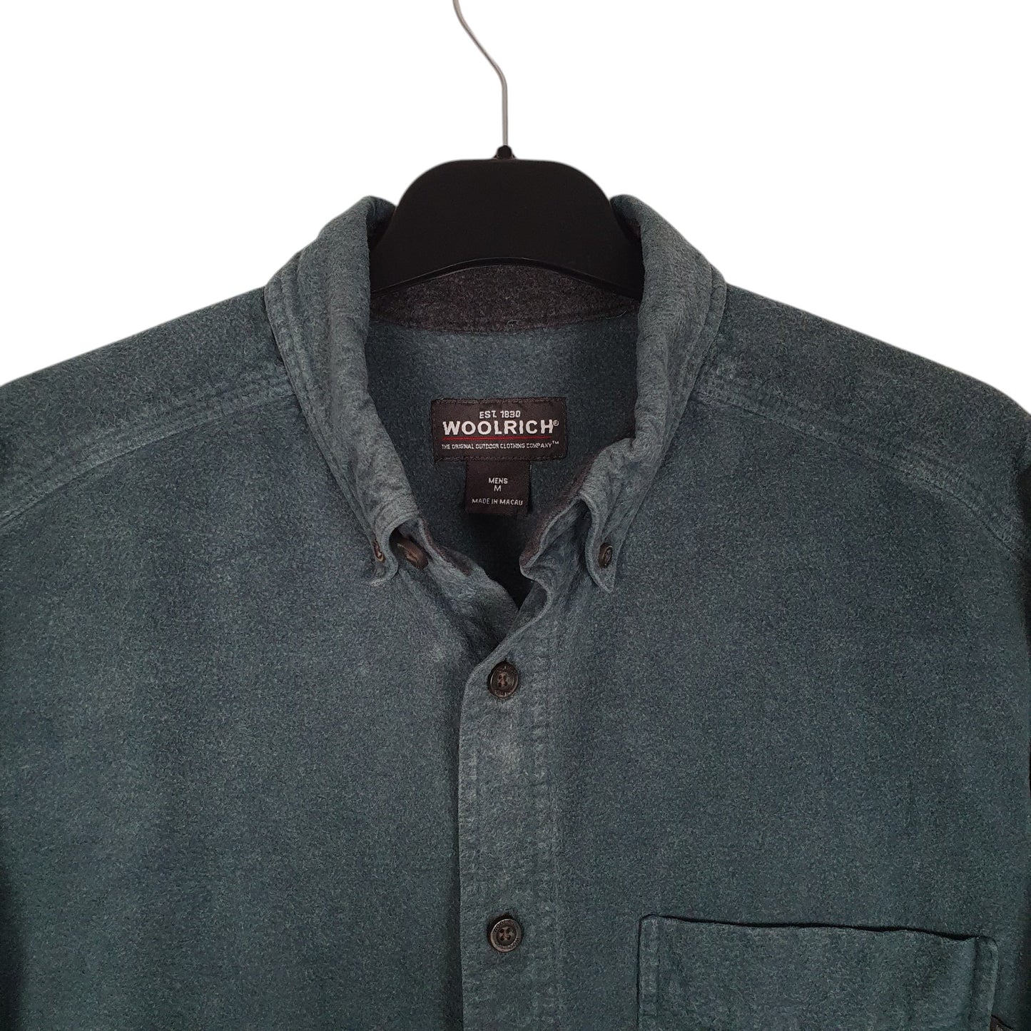 Mens Blue Woolrich Thick Chamois  Shirt