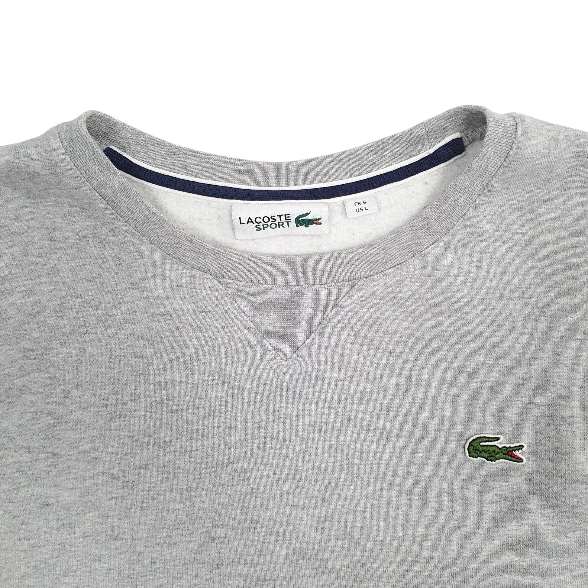 Mens Grey Lacoste  Crewneck Jumper