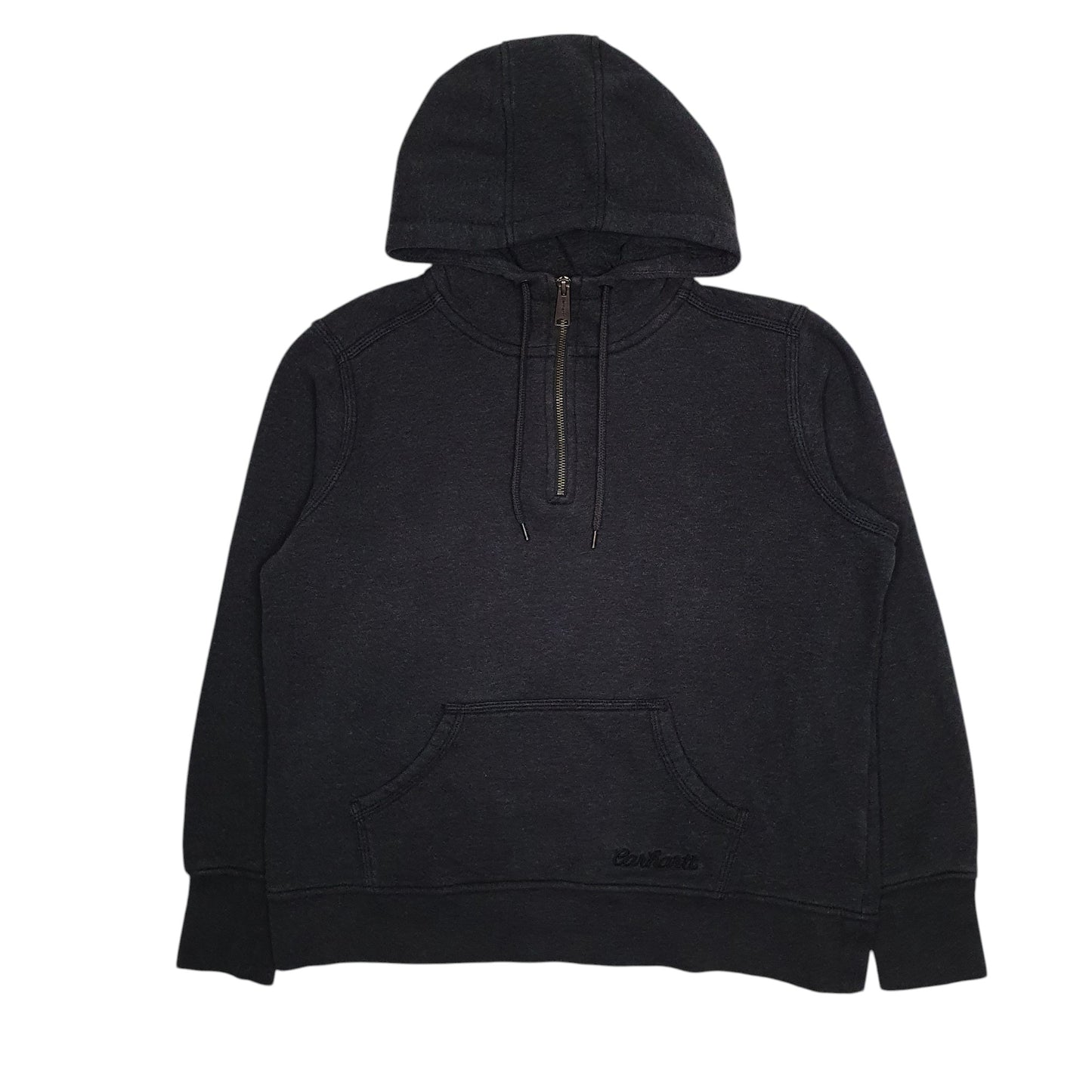 Womens Grey Carhartt Quarter Zip Hoodie Jumper