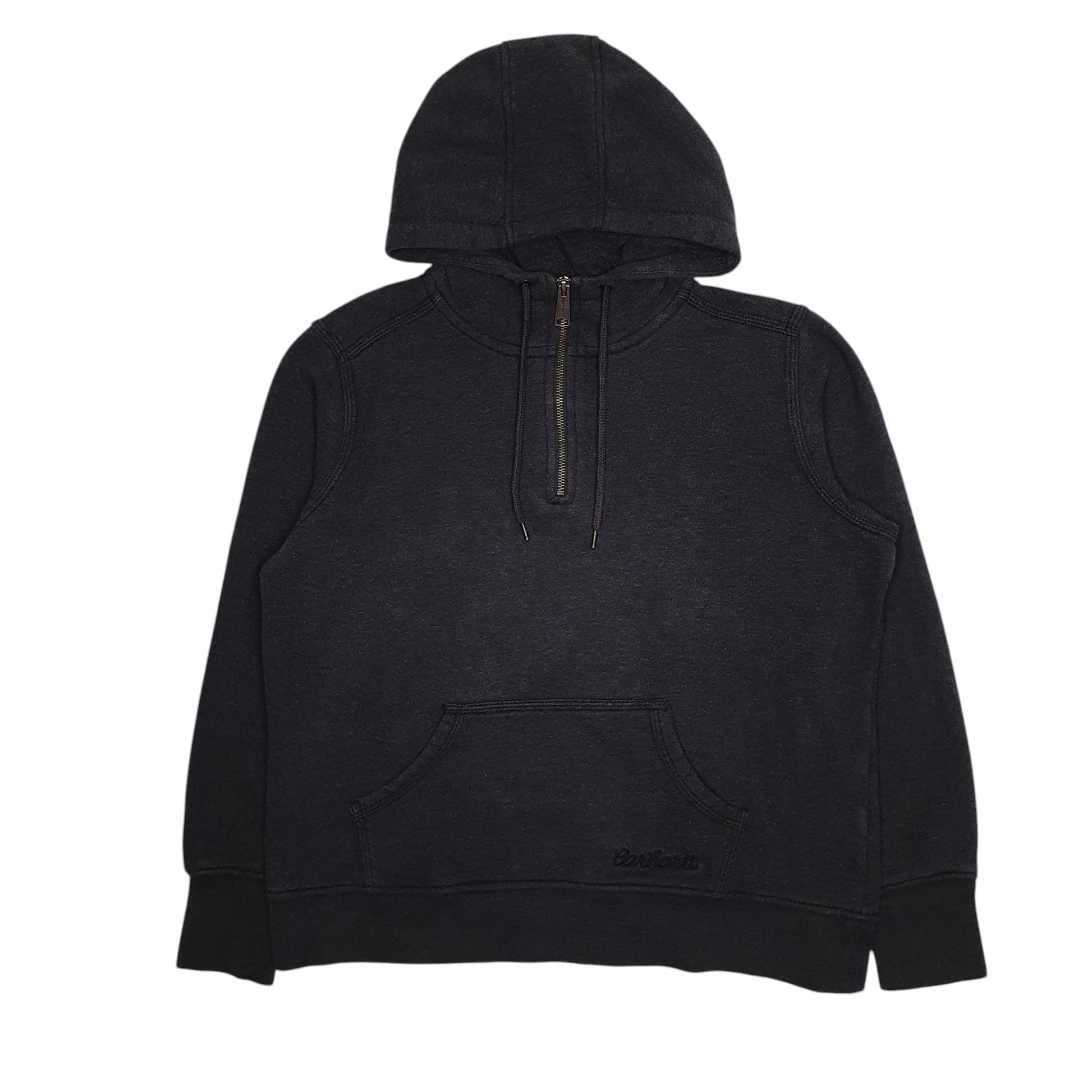 Womens Grey Carhartt Quarter Zip Hoodie Jumper