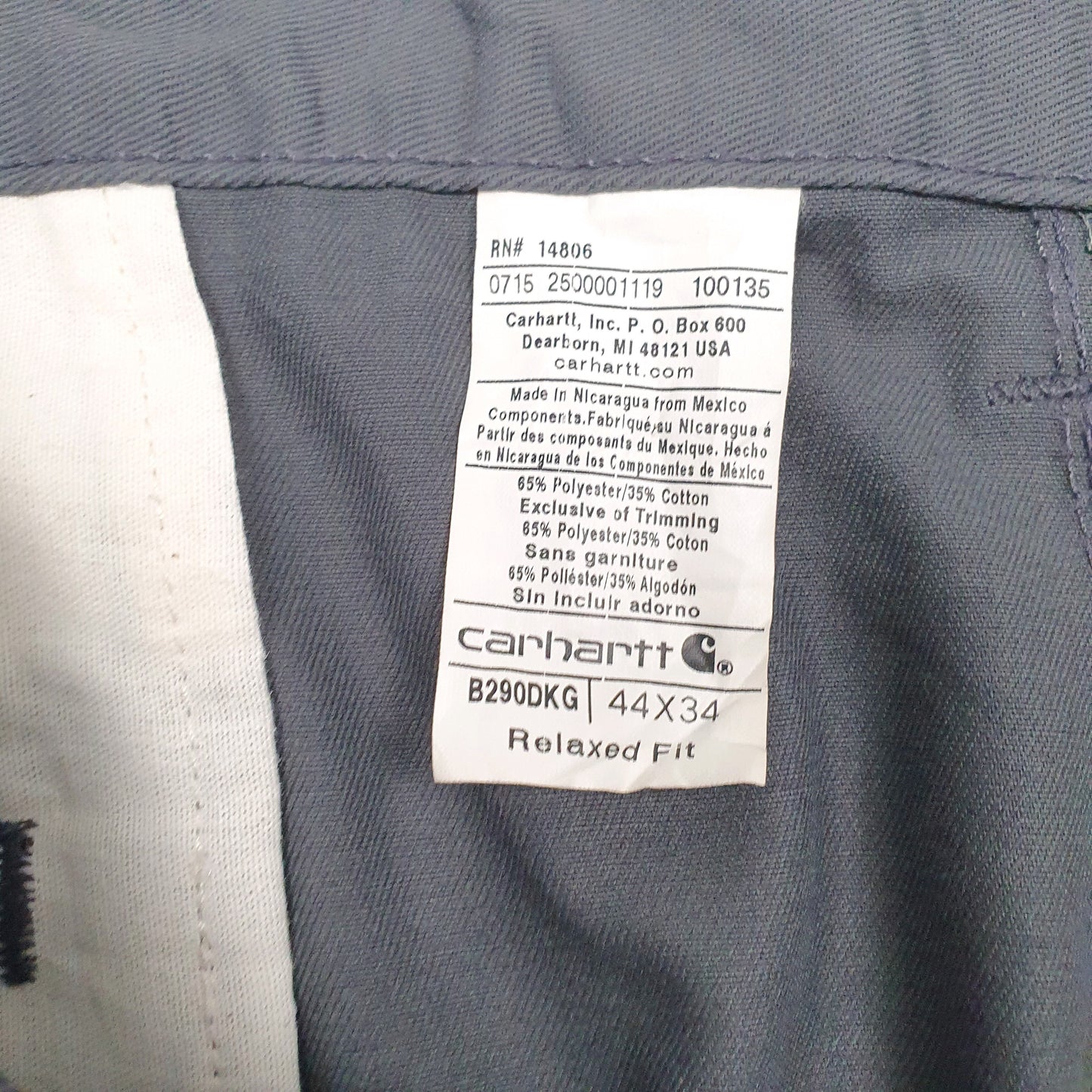 Mens Grey Carhartt   Trousers