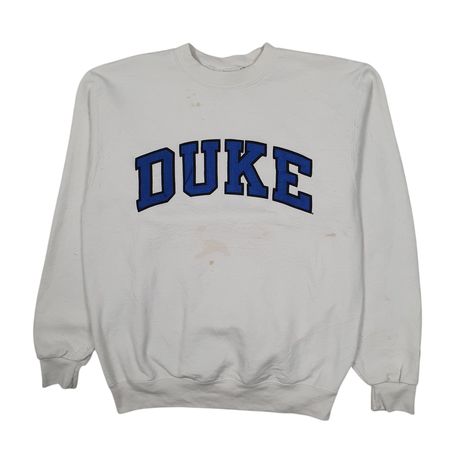 Mens White Champion Duke University Crewneck Jumper