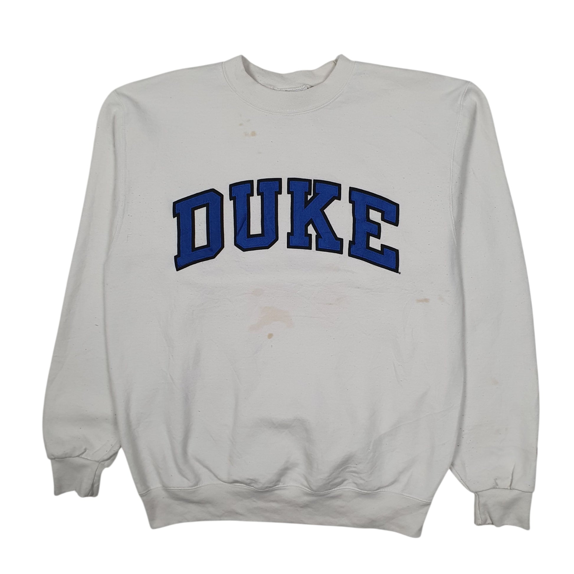 Mens White Champion Duke University Crewneck Jumper