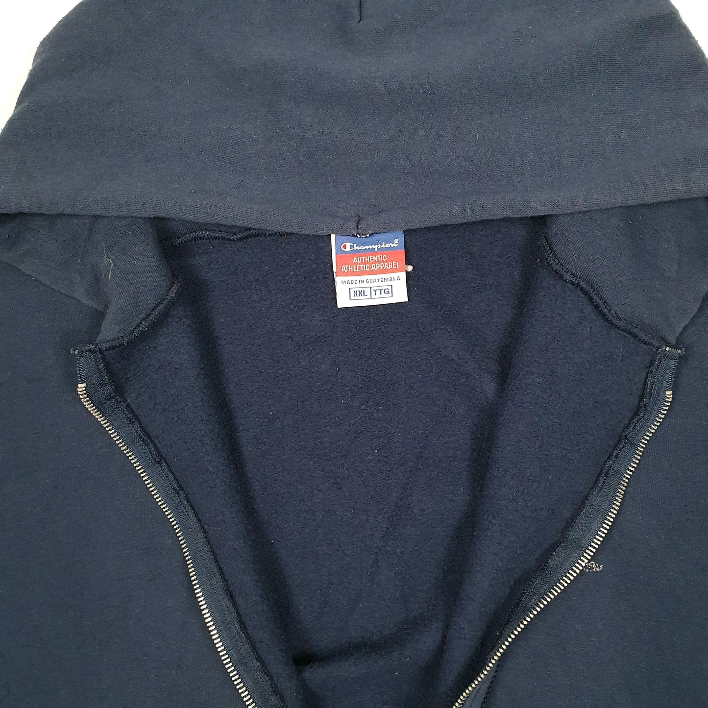 Mens Navy Champion Vintage 2000s Hoodie Full Zip Jumper
