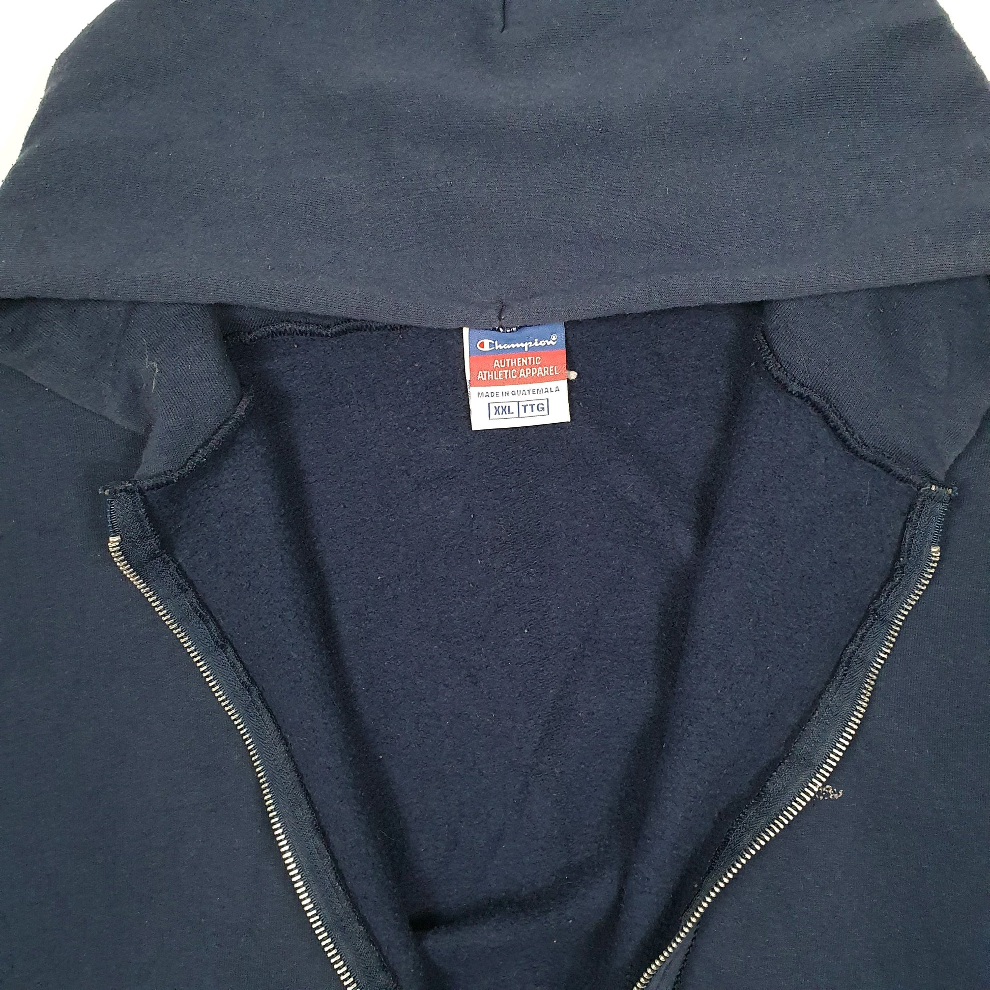 Mens Navy Champion Vintage 2000s Hoodie Full Zip Jumper