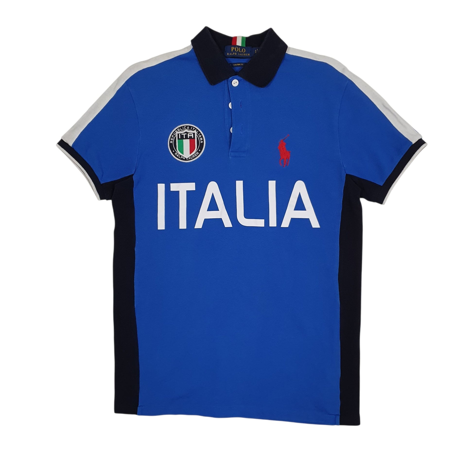 Mens Blue Polo Ralph Lauren Italy Short Sleeve Polo Shirt