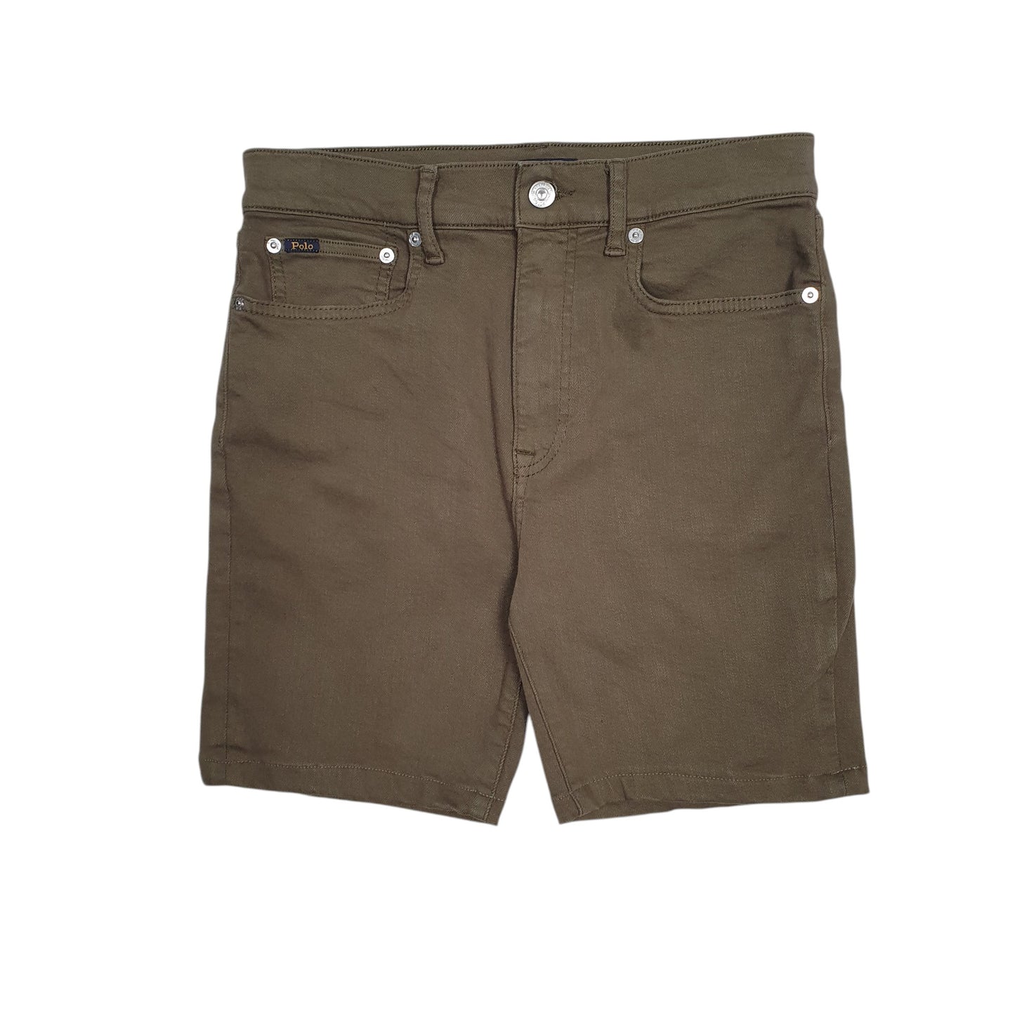Mens Olive Polo Ralph Lauren Tompkins Skinny High Rise Denim Shorts