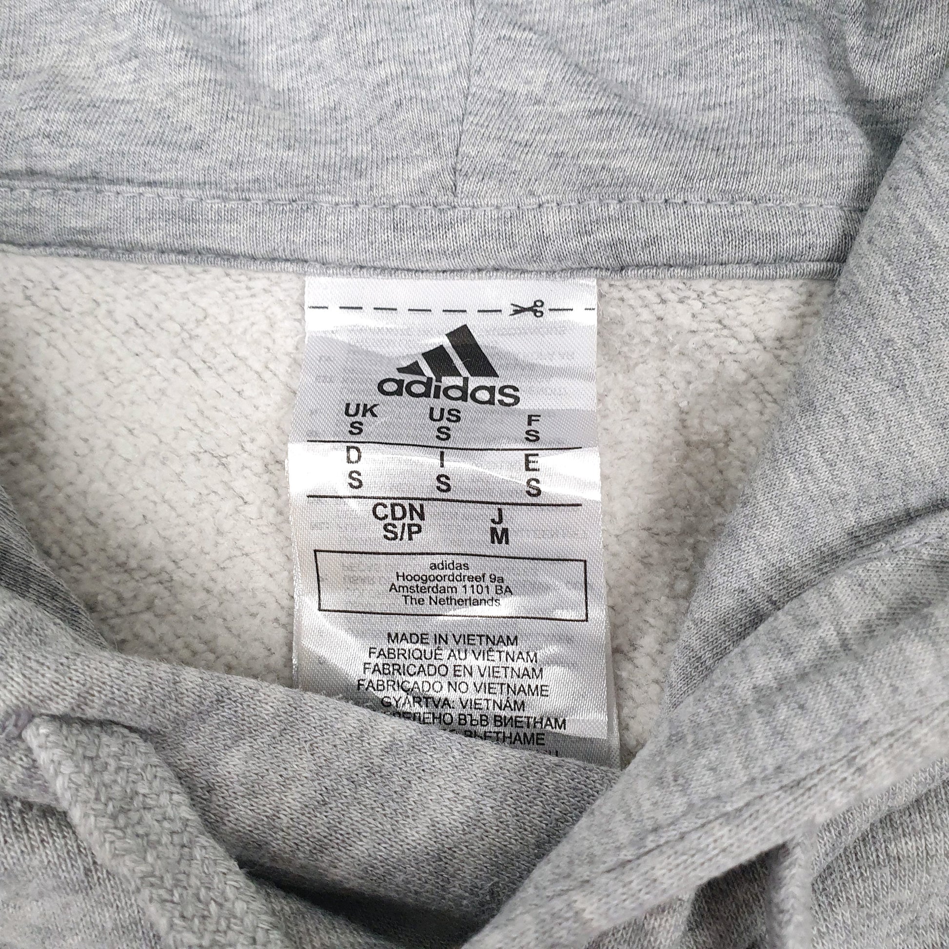 Mens Grey Adidas Spellout Hoodie Jumper