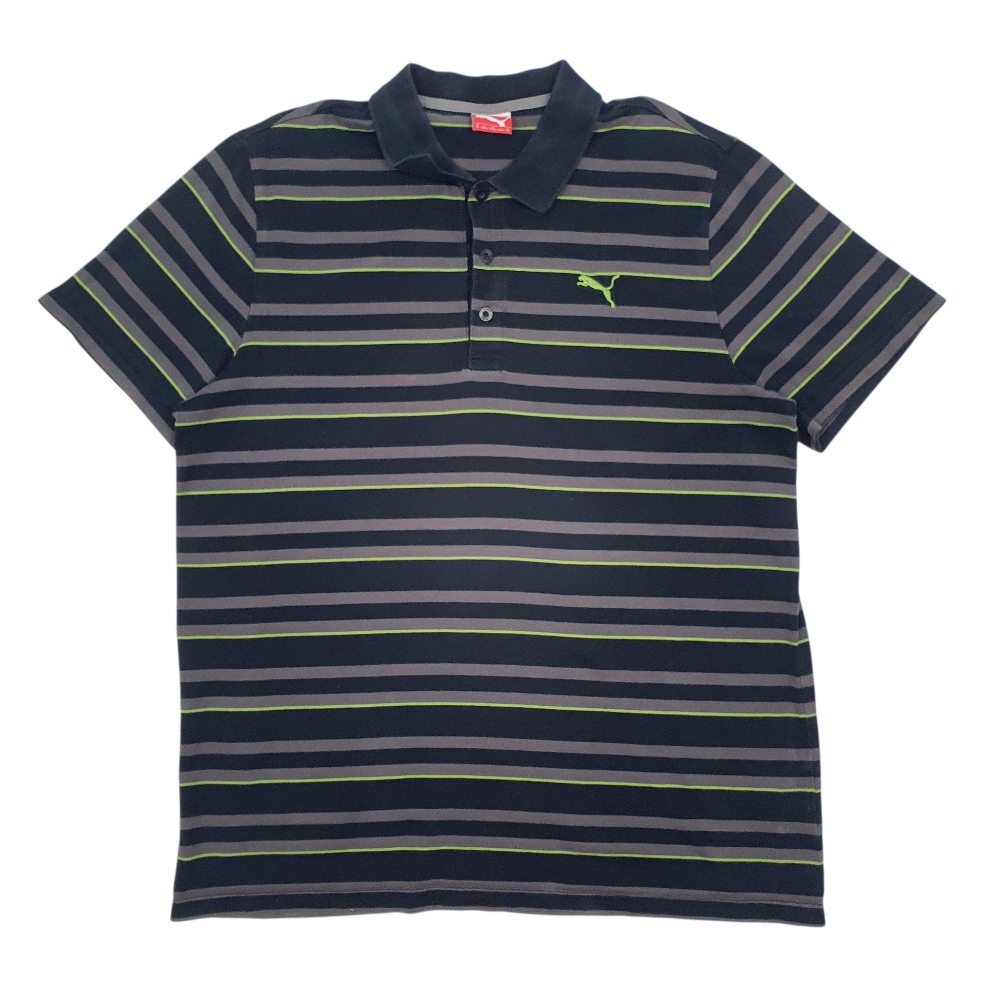 Mens Black Puma  Short Sleeve Polo Shirt