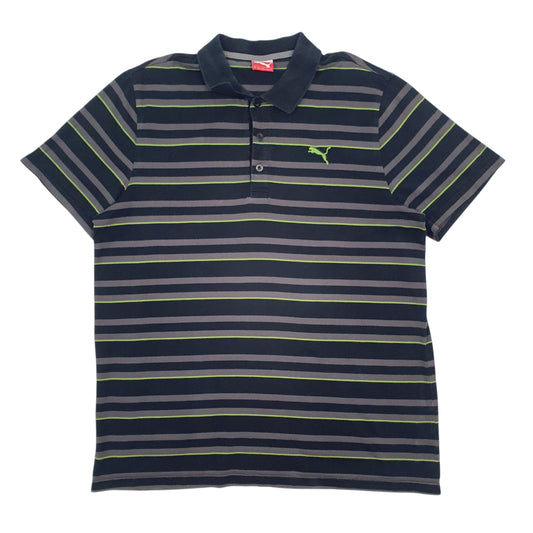 Mens Black Puma  Short Sleeve Polo Shirt