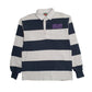 Mens White Barbarian Softball Rugby Long Sleeve Polo Shirt