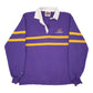 Mens Purple Barbarian Rugby Preshrunk Long Sleeve Polo Shirt