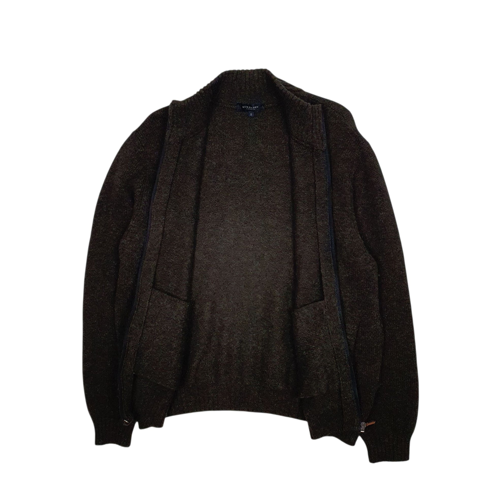 Mens Green Burberry  Full Zip Jumper