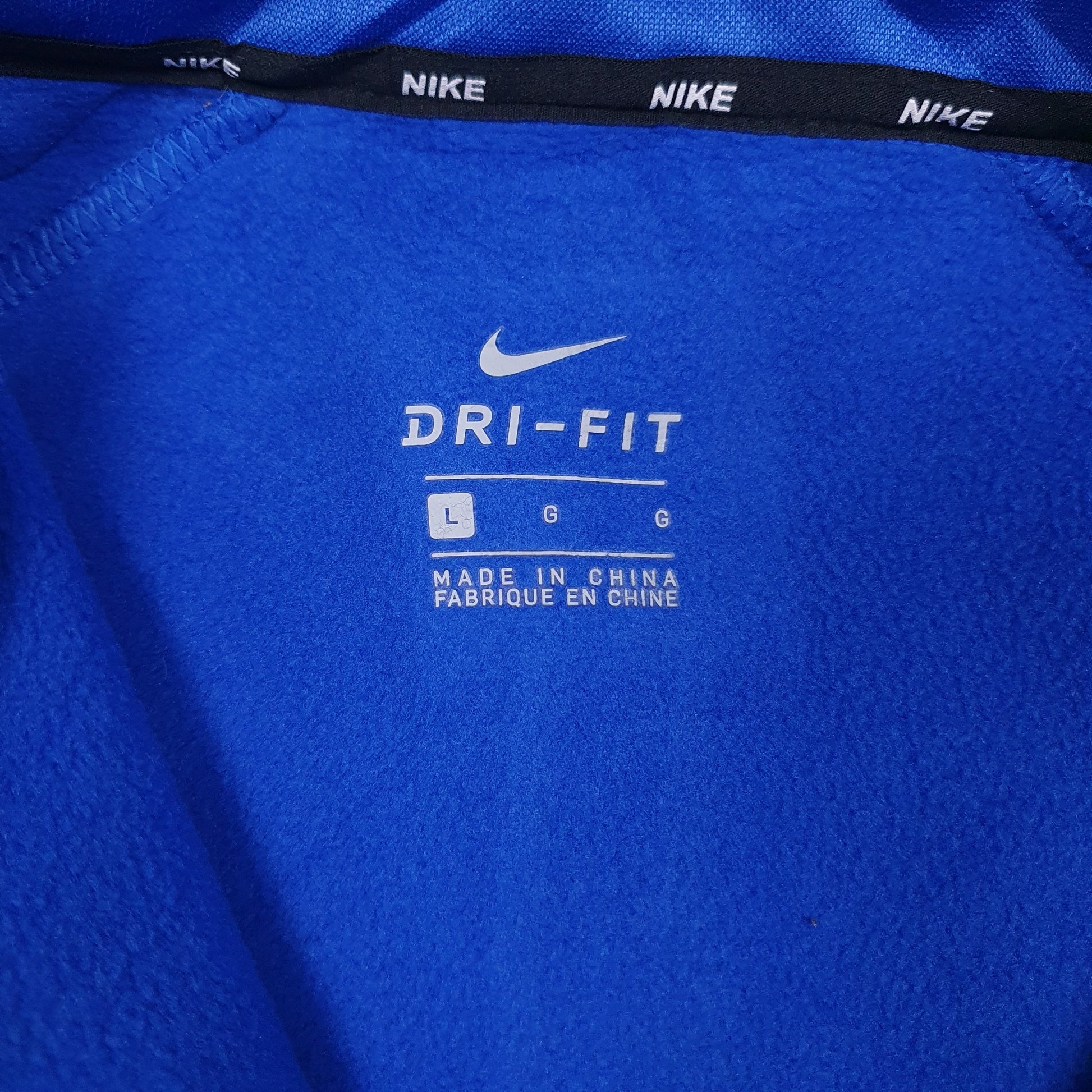 Mens Blue Nike Dri-Fit Quarter Zip Jumper