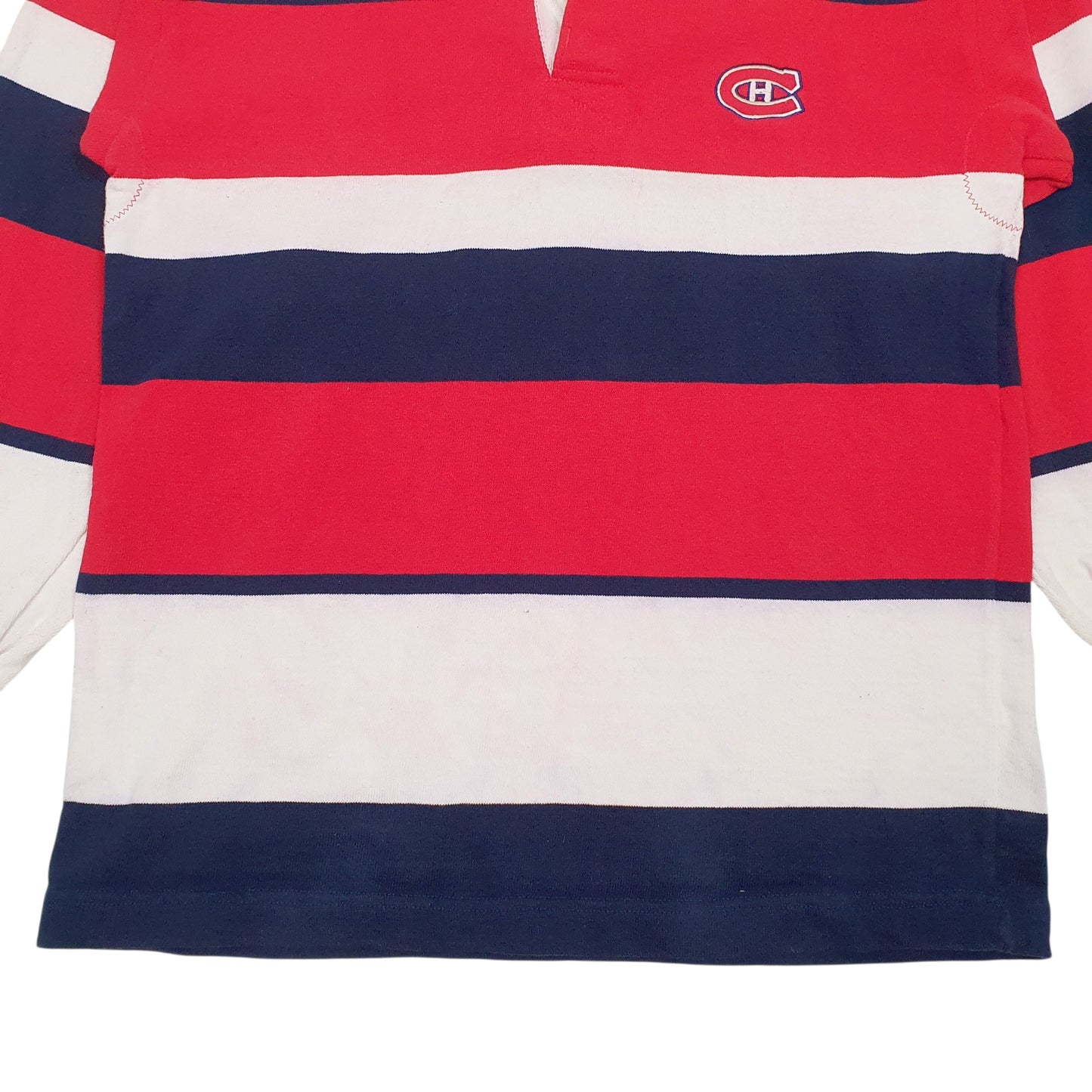Mens Red Barbarian Rugby NHL Montreal Canadiens Crewneck Polo Shirt