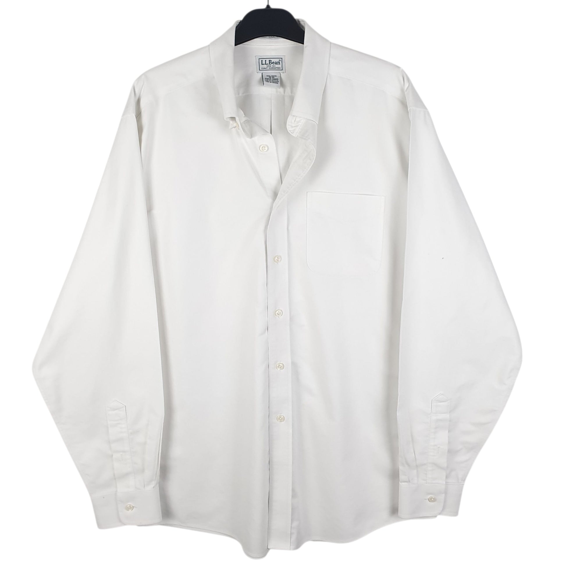 Mens White L.L.Bean  Long Sleeve Shirt