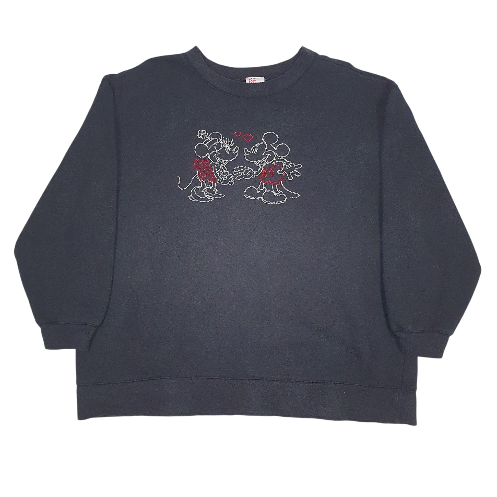 Mens Black Disney  Crewneck Jumper