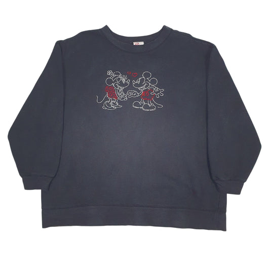 Mens Black Disney  Crewneck Jumper