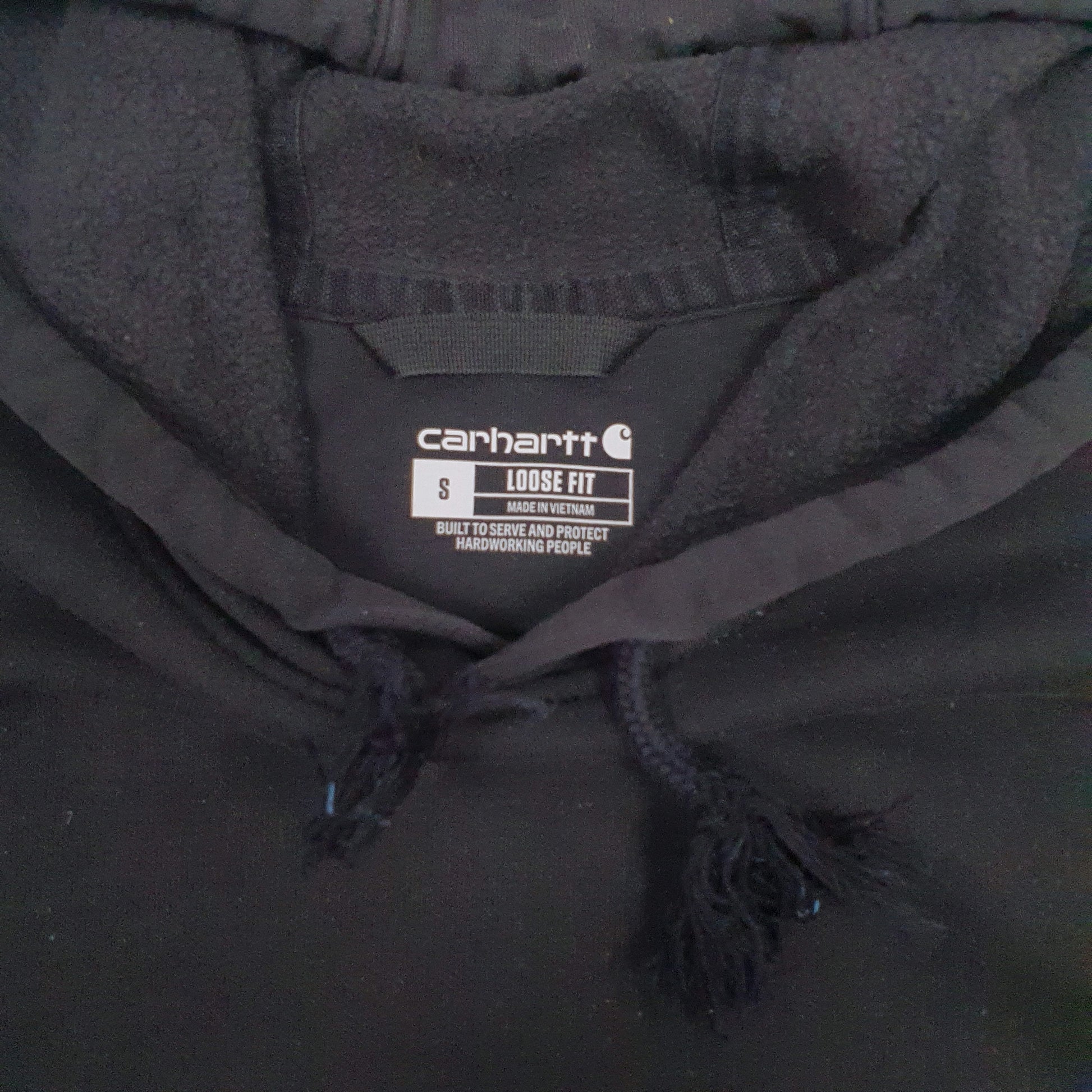 Mens Black Carhartt Loose Fit Hoodie Jumper