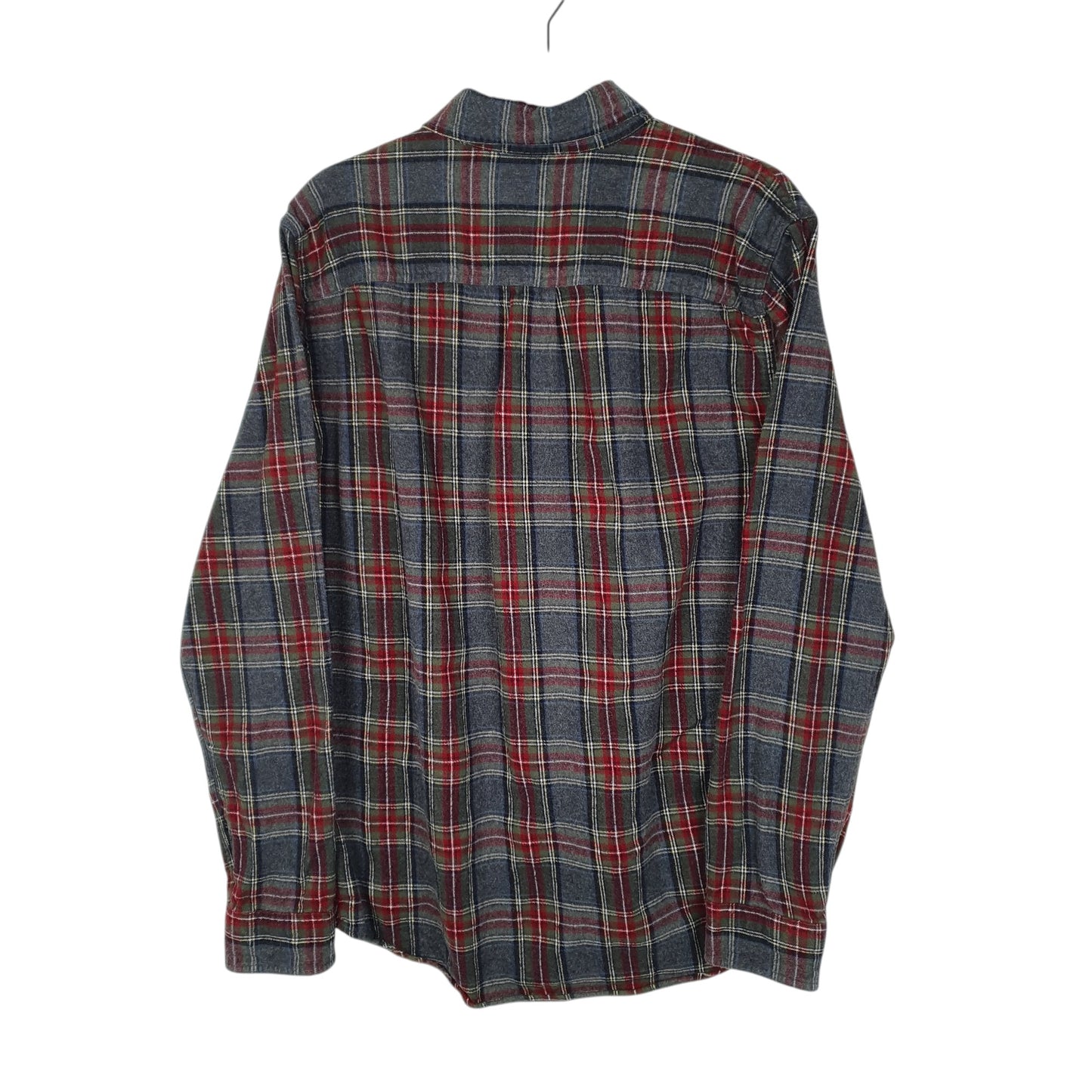 Mens Grey L.L.Bean Thick Flannel Plaid  Shirt