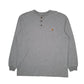 Mens Grey Carhartt Henley Long Sleeve T Shirt