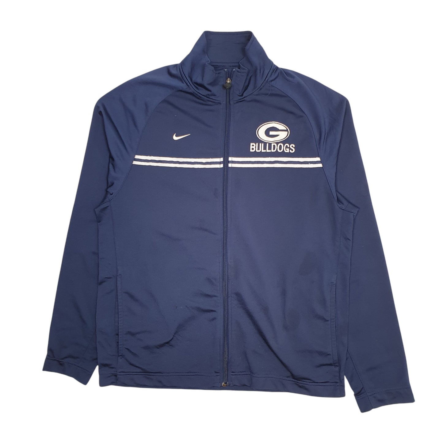 Mens Navy Nike Team Vintage 00s Green Bay Bulldogs Hoodie Coat