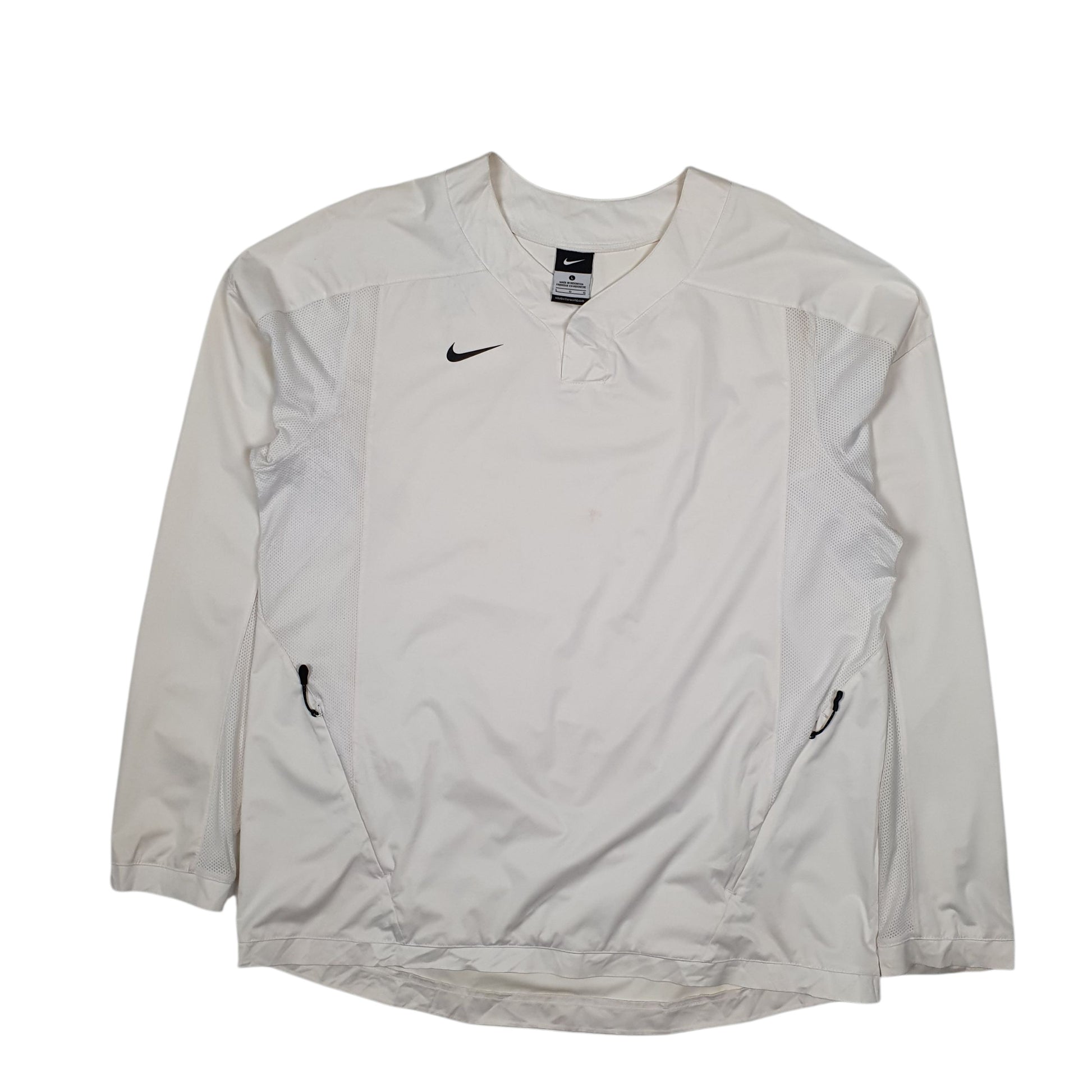 Mens White Nike Pullover Hoodie Coat
