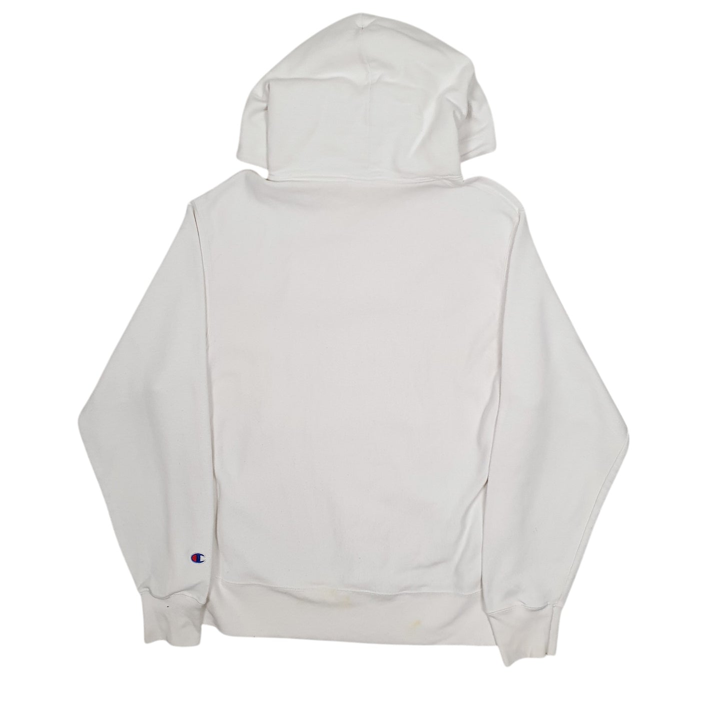 Mens White Champion Reverse Weave Hoodie Jumper