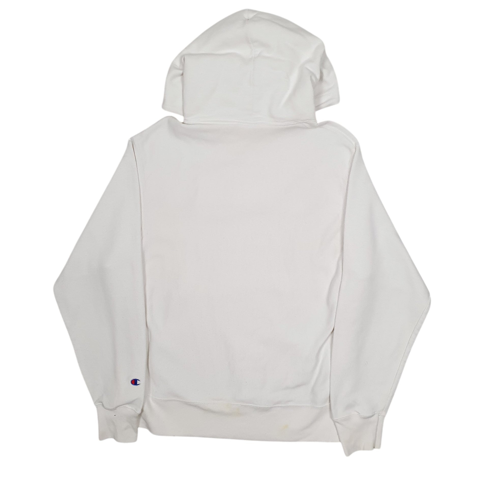 Mens White Champion Reverse Weave Hoodie Jumper