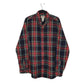 Mens Black L.L.Bean Thick Flannel Plaid Long Sleeve Shirt