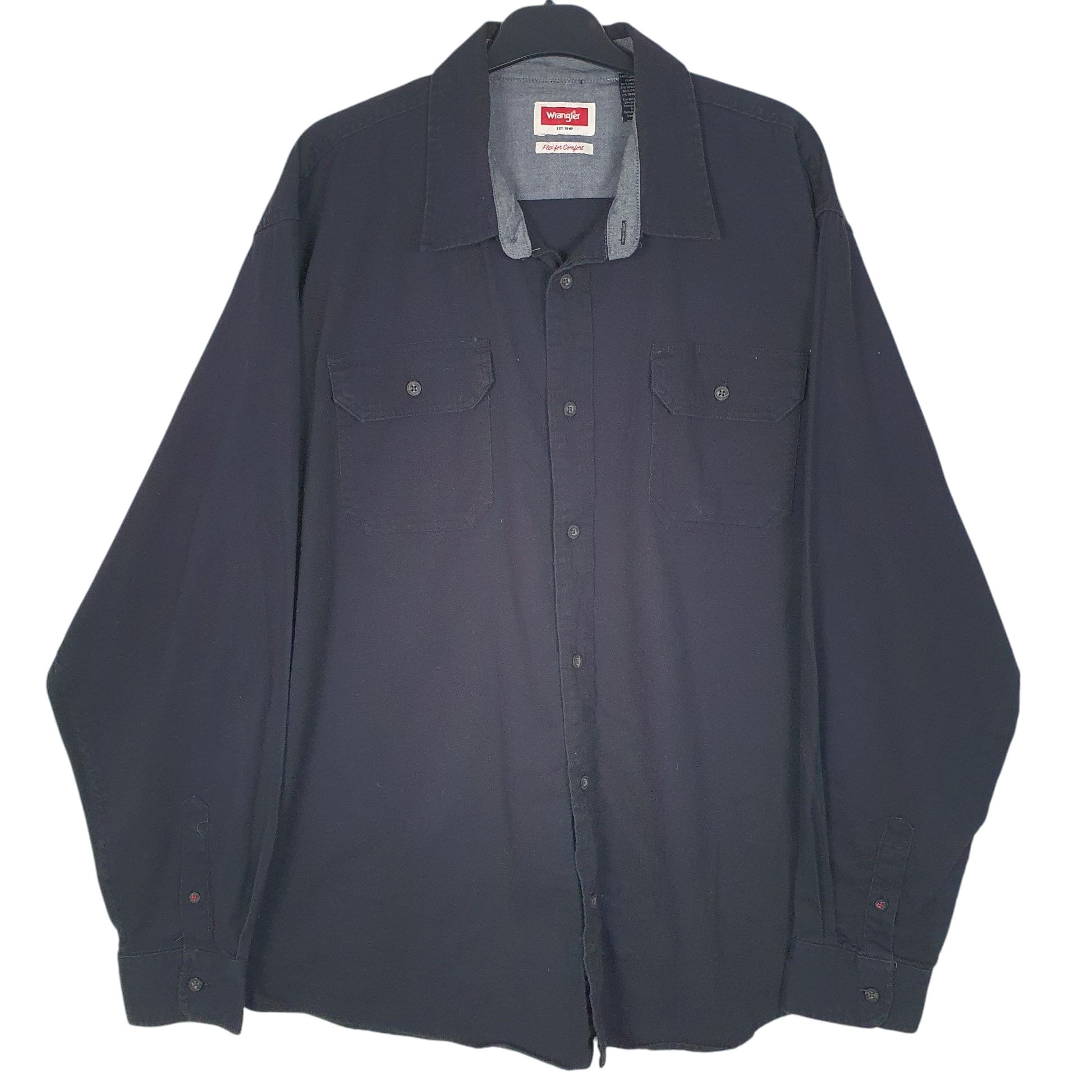 Mens Black Wrangler  Long Sleeve Shirt